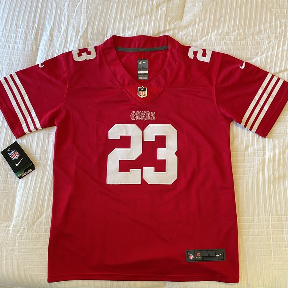 Youth Large San Francisco 49ers Christian McCaffrey Nike Scarlet Game Jersey